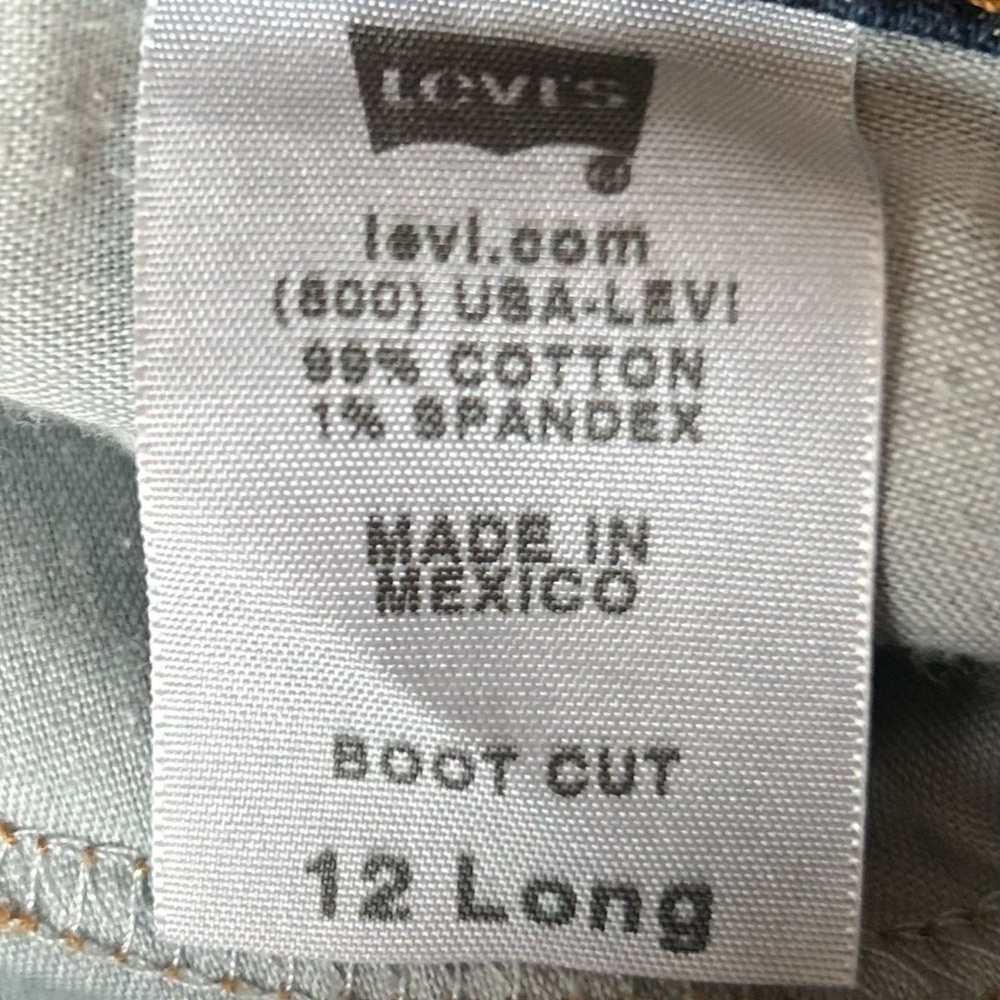 Levi’s 515 Women’s Jeans Dark Wash Size 12 Long Bootcut Five Pocket Denim EUC - Picture 3 of 7